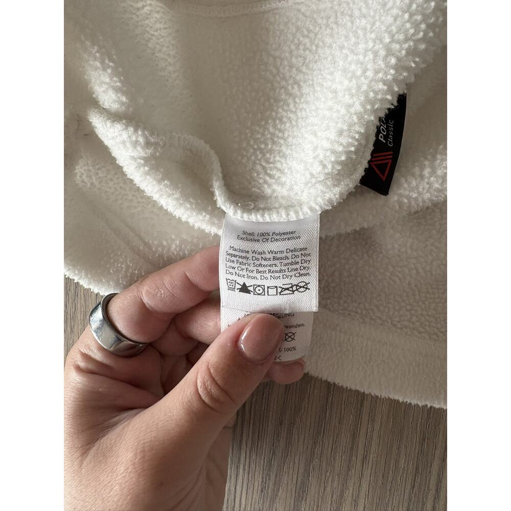 Eddie Bauer Vest Women's M Ivory White Fleece Full Zip Pockets Cozy Warm Hike - Picture 7 of 10